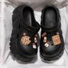 Zapatos Croc para Mujer Ropa de Verano Estilo Ins 2025 Nuevos Sandalias Baotou DIY de Suela Gruesa Antideslizantes Zapatos de Enfermera