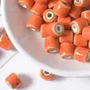 Grânulos Cerâmicos Bicolores com Esmalte Floral Vintage Estilo Japonês, Grânulos Espaçadores Versáteis para Acessórios de Pulseira Artesanal DIY