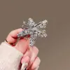 Grampo de Cabelo Estrela do Mar com Laço Totalmente Cravejado de Diamantes Feminino Novo Clipe para Franja Lateral Grampo de Cabelo Fashion Clipe Bico de Pato para Cabelos Quebrados