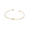 Nova Pulseira de Metal Torcido Estilo Europeu e Americano, Pulseira em Formato de Coração para Mulheres, Joias de Pulseira Aberta Fashion e Simples Atacado