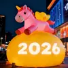 Peluche Inflable del Año del Caballo Fuegos Artificiales Dibujos Animados Decoración de Centro Comercial Punto de Foto al Aire Libre Ambiente Brillante de Año Nuevo Chino