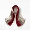 Bufanda de moda 100% lana pura con bloques de color para mujer, calentador de cuello tejido, chal versátil, calentador de cuello de alta gama para otoño e invierno