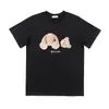 Versão Correta da Camiseta Pronta Redonda de Manga Curta Solta Palm Palm Angels Estampa de Letras Splash Transfronteiriça