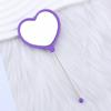 Espejo de Maquillaje Creativo con Forma de Corazón DIY Espejo de Maquillaje con Forma de Corazón de Perlas Espejo de Maquillaje de Plástico Portátil Mini de un Solo Lado