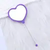 Espejo de Mano con Forma de Corazón para Maquillaje, Espejo de Tocador Portátil de una Cara con Cuentas Creativas DIY, Espejo de Maquillaje de Plástico con Forma de Corazón en Stock
