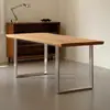 Escritorio de Madera Maciza para Computadora, Escritorio Minimalista Moderno para Oficina, Escritorio para Gaming, Escritorio de Estudio, Mesa de Comedor, Mesa de Trabajo Rectangular Recta, Escritorio de Estudio