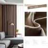 Cortinas de Algodón y Lino Estilo Japonés de Alto Nivel de Oscuridad para Sala de Estar y Dormitorio, Protección Solar y Sombra, Color Madera Natural, Versión Mejorada de Oscuridad en Color Té con Leche