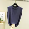 Camiseta sin mangas de modal ligera de verano con cuello redondo medio para mujer, camiseta básica sin mangas, top casual holgado