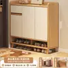 Zapatero de madera maciza, gran capacidad, para uso doméstico, adecuado para entrada o pasillo, diseño integrado, montado en la pared, mueble de almacenamiento para entrada y estante para entrada