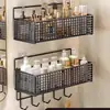 Prateleira de Armazenamento Prateleira de Banheiro Prateleira de Banheiro Montada na Parede Sem Furos Prateleira para Vaso Sanitário de Cozinha Design Vazado na Parede