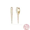 Pendientes de Plata de Ley S925 Personalizados con Remaches Incrustados con Diamantes y Perlas, Pendientes, Pendientes de Estilo Punk de Moda de Venta Caliente Europeos y Americanos para Mujer
