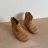 Nuevos Zapatos de Verano 2026 para Niños Estilo Coreano Elegantes Botines Cortos Huecos Transpirables Sandalias para Niñas