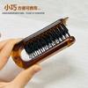 Peine Plegable Ámbar Cerdas de Cerdo Antiestático Sin Cuero Cabelludo Peine para el Cabello Compacto Portátil para Viaje