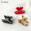 Pinza para el pelo Wjia Acero Acético Francés Pinza Pequeña de Diamante Sentido Avanzado Pinza para Flequillo Cola de Caballo Alta Francesa Pinza Superior para el Cabello Accesorios para el Cabello