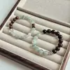 Qingshan XingzhouNovo Estilo Chinês Tianshan Verde Alto Valor Natural Contas de Madeira Chinesas Originais Retrô Nicho Pulseira
