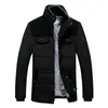 Goldberg Invierno Nuevo Chaqueta de Algodón Engrosada con Paneles y Cuello Alto para Hombre HMAD4B076 Negro