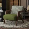 Cadeira sofá de madeira maciça estilo nórdico, cadeira de conforto vintage individual para sala de estar, varanda de casa, poltrona de lazer Richard