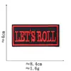 Parches bordados al por mayor transfronterizos, insignias bordadas rectangulares, parches decorativos en inglés para chaqueta de trabajo retro americana