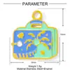 Cámara de Goteo de Petróleo Transfronteriza Barco Avión DIY Colgante de Acero de Titanio Collar para Mujer Papas Fritas Té de Leche Colgante de Joyería de Acero Inoxidable