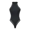 Top de Tirantes Sin Mangas Estilo Americano de Puro Deseo para Mujer, Top de Malla Transparente con Parches Sexy de Ajuste Delgado para Verano para Mujer