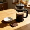 Cafetera de Prensa Francesa de Acero Inoxidable 304 con 4 Filtros, Resistente al Calor, Duradera, Fácil de Limpiar, Prensa de Café de Vidrio de Borosilicato, Tetera 100% Libre de BPA, Sello, Negro