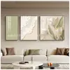 Fondo de Pared de Sofá de Sala de Estar Pintura Decorativa de Tres Piezas Estilo Moderno Simple Crema Mural Abstracto Fresco Simple Elegante Pintura de Pared