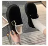 Botas de Nieve Gruesas de Terciopelo Plus para Mujer 2026 Estilo Caliente de Invierno Zapatos Birkenstock de Deslizamiento Perezoso Versátiles Cálidos que Aumentan la Altura Zapatos de Algodón
