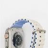 Para Apple Watch Ultra 8ª Geração Pulseira Marinha Bicolor 49mm Relógio de Silicone com Anel Duplo