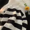 Suéter a Rayas Blancas y Negras Estilo Retro Americano Chaqueta Cardigan de Punto de Marca de Alta Gama Tendencia Europea y Americana Top para Atuendo de Otoño de Pareja para Hombre
