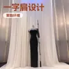 Vestido Largo Aliexpress Transfronterizo de Un Hombro Manga Sola con Pedrería Sexy de Celebridad Vestido de Vendaje Vestido de Gala Vestido de Noche