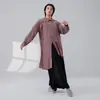 Nuevo Conjunto de Camisa Larga Unisex Estilo Chino para Danza Moderna con Borlas y Cordones, Top Zen de Meditación Estilo Chino Tradicional