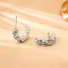 Pendientes Creativos de Anillo en C con Circonita Brillante, de Alta Gama, Modernos, Simples y Frescos para Mujer, Joyería Personalizada de Nicho