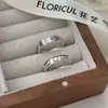 Versión Coreana del Anillo Clásico de Estrella de Plata de Ley S925 para Mujer, Anillo Vintage Negro Teñido Simple y de Moda Tendencia
