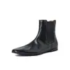 Botines Chelsea para Mujer Piel Genuina por Dentro y por Fuera Botines Individuales Otoño e Invierno Estilo Nuevo Piel de Vaca Piel de Oveja Punta Redonda de Poner Botines de Caña Corta para Mujer 40