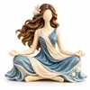 Artesanato de resina criativo transfronteiriço estátua de figura de menina de ioga ornamento de decoração de mesa para sala de estar em casa