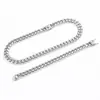 Cadena Cubana de Hip-Hop Europeo y Americano Transfronteriza Joyería de Superficie Lisa Cadena Retorcida de Acero Inoxidable Collar para Hombre Accesorios de Pulsera a Juego