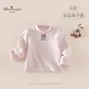 MsPualaOutono nova coleção: Roupa infantil Classe A, gola semi-alta, blusa de manga longa para bebê menina com laço