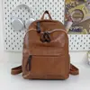 Mochila Escolar de Cuero Suave Pu Transfronteriza para Mujer, Mochila Casual de Viaje Estilo Japonés para Estudiantes Universitarios, Mochila Casual de Moda de Gran Capacidad
