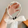 Bufanda trenzada para el pelo de niños con cinta para el pelo y diadema, diadema integrada de perlas para niñas, nuevo estilo 2026, accesorio para el pelo