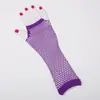 Guantes Largos de Red para Discoteca Verano Calados Elásticos Red Seca Guantes de Baile Sexy Guantes de Media Dedos para Mujer