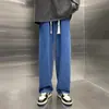Jeans Americano Tendência Wide Leg Estilo TikTok 2026 com Cintura de Cordão, Calça Casual Versátil para Vendas Transfronteiriças