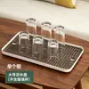 Bnb's Tapa Pequeña de Madera Almacenamiento de Agua Bandeja para Té Bandeja Simple de Drenaje para Uso Doméstico Mesa de Té Juego de Té Kung Fu