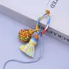 Chaveiro Pingente Corrente de Celular Borla Ornamento Pequeno Dopamina Hortênsia Exquisita Trama de Diamante Gradiente Tecido à Mão