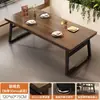 Mesa de Comedor Restaurante de Comida Rápida Cafetería Mesa de Comedor Moderna Simple Mesa Rectangular de Placa Grande Set de Mesa y Sillas Comerciales para Catering