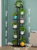 Prateleira de flores verde para ambientes internos, multicamadas, de ferro forjado, leve, luxuosa, varanda, vaso de flores de clorofila carnuda, suporte de armazenamento de chão para sala de estar