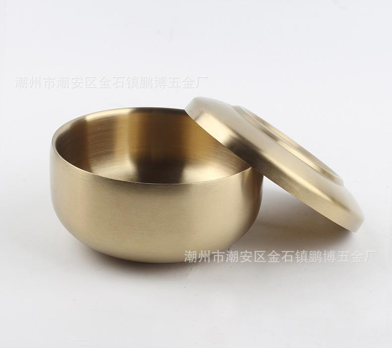 金色带盖米饭碗10