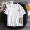 Camiseta de Manga Corta Verano 2025 Nuevo Estilo Coreano Versátil Cuello Redondo Algodón Puro Manga Corta Camiseta Cara Sonriente Marca Trbottomy Camiseta Básica para Hombre