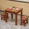 Mesa de comedor de madera maciza, mesa y sillas de comedor engrosadas, tablero de mesa carbonizado de madera maciza, mesa rectangular para restaurantes, mesa para hot pot y barbacoa