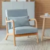 Sofá de Tela Minimalista Nórdico para Ocio, Desmontable y Lavable, de un Solo Asiento, Adecuado para Apartamentos Pequeños, Sala de Estar, Balcón, con Juego de Mesa y Sillas de Madera Maciza