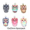 Joyería hecha a mano DIY accesorios de boutique aleación aceite búho pequeño colgante aretes aretes alfiler para oreja material para colgante